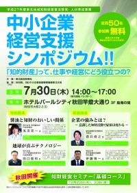 中小企業経営支援シンポジウム案内１